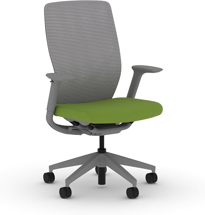 HON Flexion Mesh Office Chair, Height Adjustable Arms, Conference Room Chairs with Lumbar Support, Titanium Mesh, Titanium Frame, Pear