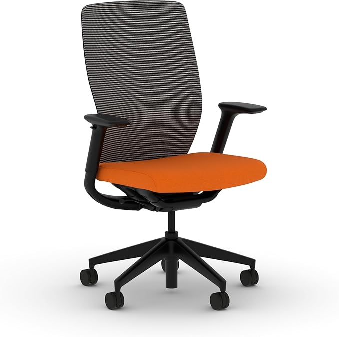 HON Flexion Mesh Office Chair, Height Adjustable Arms, Conference Room Chairs with Lumbar Support, Black Mesh, Black Frame, Apricot