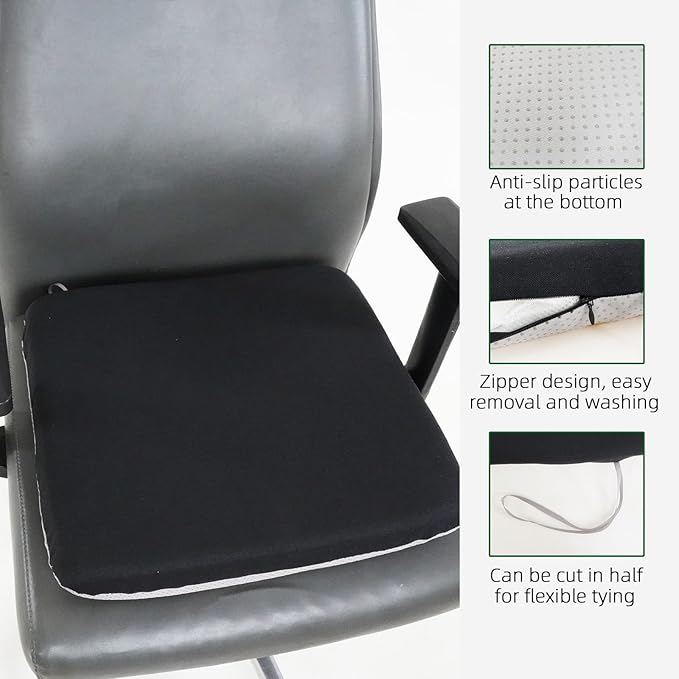 Latex Seat Cushion for Long Hours of Sitting - Office Chair, Car & Wheelchair，Pressure Relief Seat Cushion for Sciatica and Tailbone Pain Relief, Maintains Shape,Bouncy Soft and Supportive.