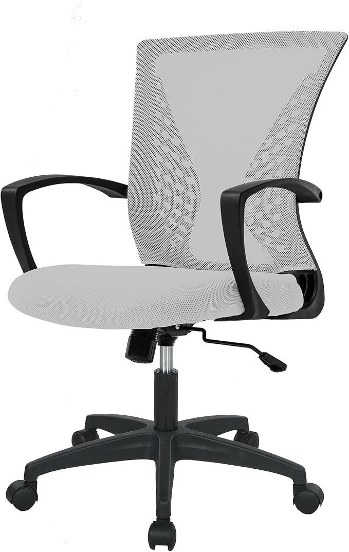 PayLessHere Office Computer Gaming Chair Ergonomic Mesh Desk Chair Adjustable Video Game Chairs with 360 Degrees Swivel Wheels Armrest Lumbar Support for Home Office,Grey