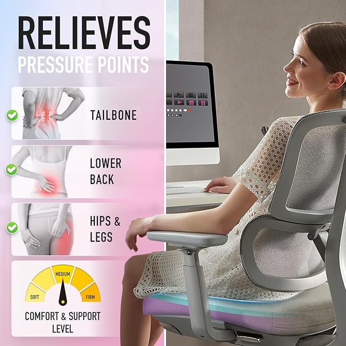 SUNROX Cooling Gel Memory Foam Chair Cushions, 2.6" Thick U-Shaped Dual-Layer Comfort Dining Chair Pads, Non Slip Seat Cushion with Ties for Indoor Kitchen Office 17"x16" Set of 8, Taupe