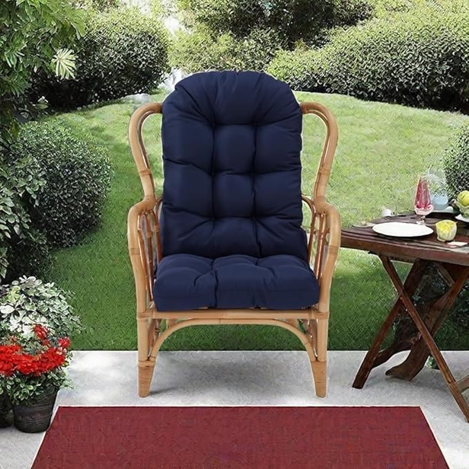 Rocking Chair Cushion Pad, 2 Pieces Indoor/Outdoor Rocking Soft Thickened Patio Chaise Lounger Cushion Overstuffed Patio Chair Cushion (Deep Coffee)