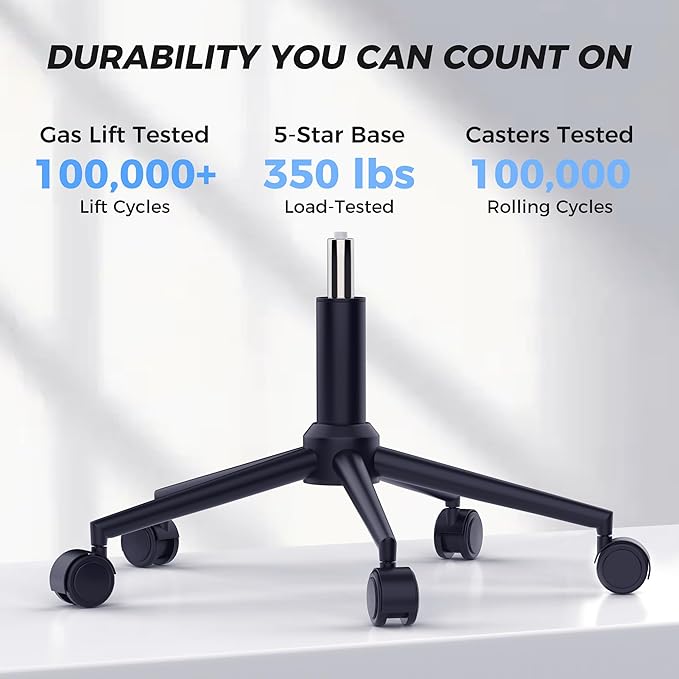 Ergonomic Office Chair with Footrest - Adjustable Lumbar Support & Headrest, 90-160° Reclining Mesh Back Computer Chair - Home Office/Gaming, 350lbs Capacity