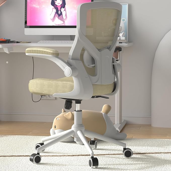 CYKOV Office Chair, High Back Desk Chair Adjustable Height and Ergonomic Design Home Office Computer Chair Executive Lumbar Support Padded Flip-up Armrest Swivel Task Chair