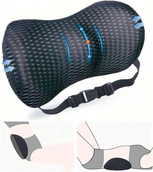 AgoKud Lumbar Pillow,Lumbar Support Pillow for Car and Office Chair,Memory Foam Back Support Pillow for Lower Back Pain Relief,Adjustable Back Pillow for Bed,Rest,Sleeping,Travel