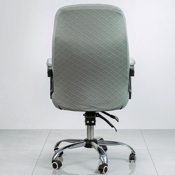 Melaluxe Office Chair Cover with Armrest Covers， Universal Stretch Desk Chair Cover, Computer Chair Slipcovers (Size: L) - Grayish Green