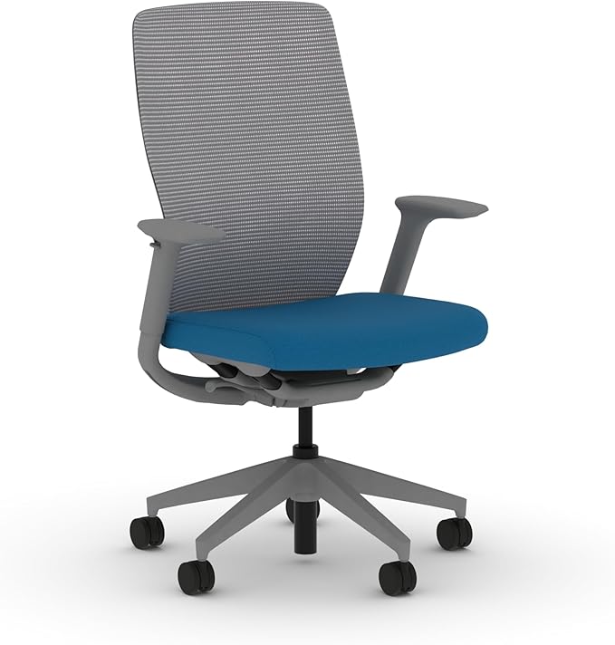 HON Flexion Mesh Office Chair, Height Adjustable Arms, Conference Room Chairs with Lumbar Support, Titanium Mesh, Titanium Frame, Peacock