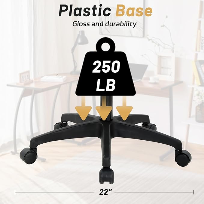 Modern Orange Mesh Ergonomic Office Chair with Lumbar Support, Adjustable Rolling Home Office Desk Chair