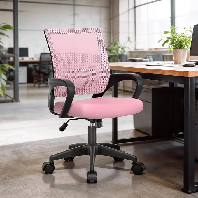 Athena Collection Office Chair - 330Lbs, Breathable Mesh Desk Chair Thickness Cushion with Lumbar Support & Armrest, Rolling Swivel Adjustable Tilt Lock for Home Office/Gaming, Bedroom Study