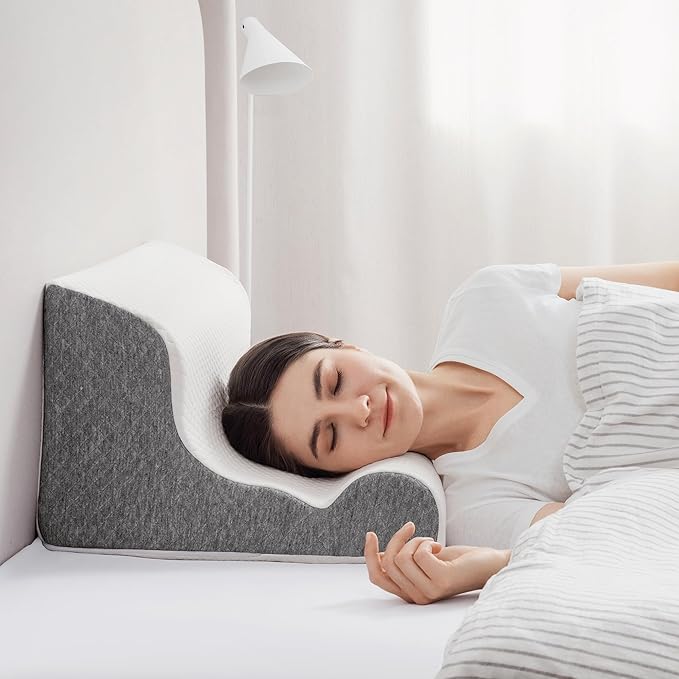 ZerOra Reading Pillow for Sitting Up in Bed Rest, Lumbar Neck Support Pillow with Back Support, Home Bedroom Sofa Dorm Essentials for Sleeping Reading Gaming Foot Rest Floor Chair Cushion-White