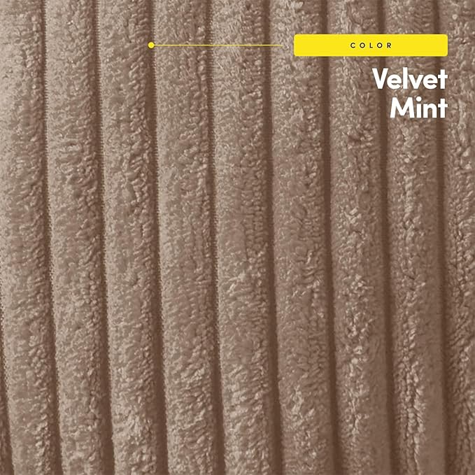 Rocking Chair Cushion Premium Tufted Pads Non Skid Slip Backed Crushed Velvet Cover Set of Upper and Lower with Ties, 21 in x 17 in | 17 in x 17 in, Velvet Taupe