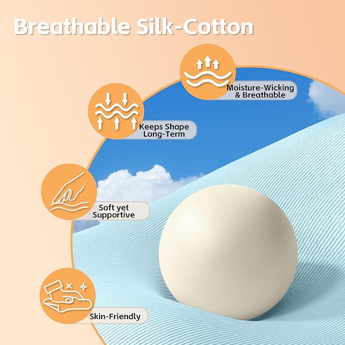 Lumbar Support Pillow for Office Chair & Sleeping, Wrap Around Lower Back Pillow with Breathable Ice Silk Cotton, Provides Comfortable Lower Back Support for Side/Back/Stomach Sleepers