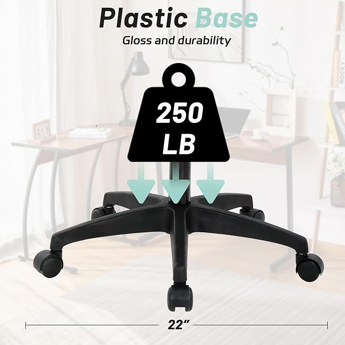 Modern Mesh Office Chair, Ergonomic with Lumbar Support, Adjustable Height, Grey