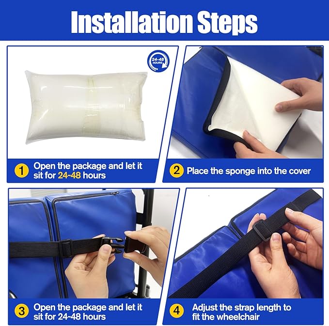 JZHLLA Wheelchair Leg Rest Pad High-Density Foam Leg Support with Adjustable Straps and PU Cover Lower Leg Stabilizer to Relieve Legs Pressure for Elderly Disabled Patients