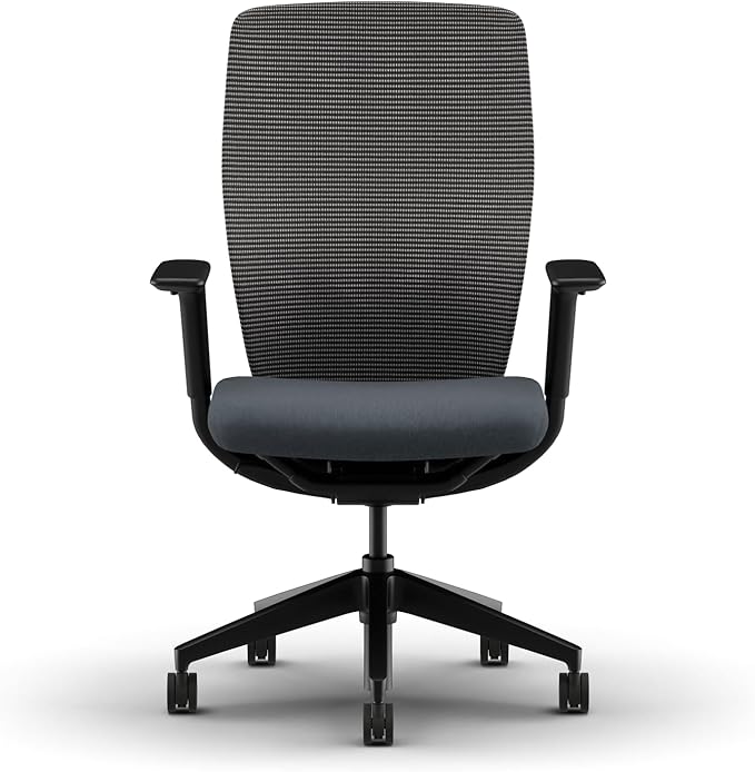 HON Flexion Ergonomic Mesh Office Chair with Lumbar Support, Height‑Adjustable Arms, Weight‑Activated Flex Seating, Swivel Desk or Conference Chair, Black Frame, Black