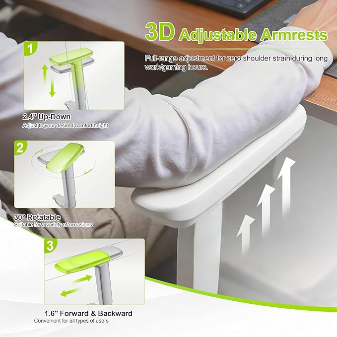 Ergonomic Office Chair Mesh Desk Chair with Lumbar Support and Headrest, High Back Computer Chair with Armrest and Tilt Lock, Home Office Desk Chairs for Men Women