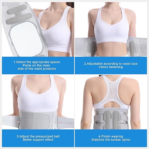 FJNATINH Back Brace for Lower Back Pain Relief for Women Adjustable Lumbar Support Belt Breathable 4D Mesh Fabric for Herniated Disc,Sciatica,Scoliosis Home Work Sports