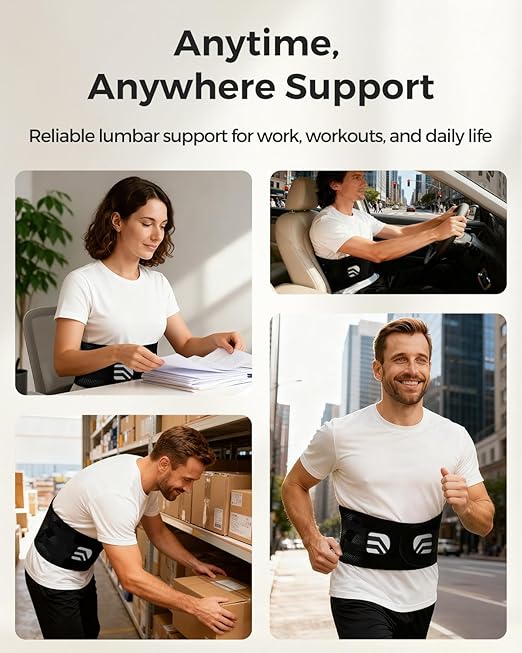 Back Brace for Men & Women - Lower Back Pain Relief, Sciatica Pain Relief, Herniated Disc, Scoliosis - Breathable Back Support Brace with 26° Ergonomic Bionic Curve Support Stays - XL