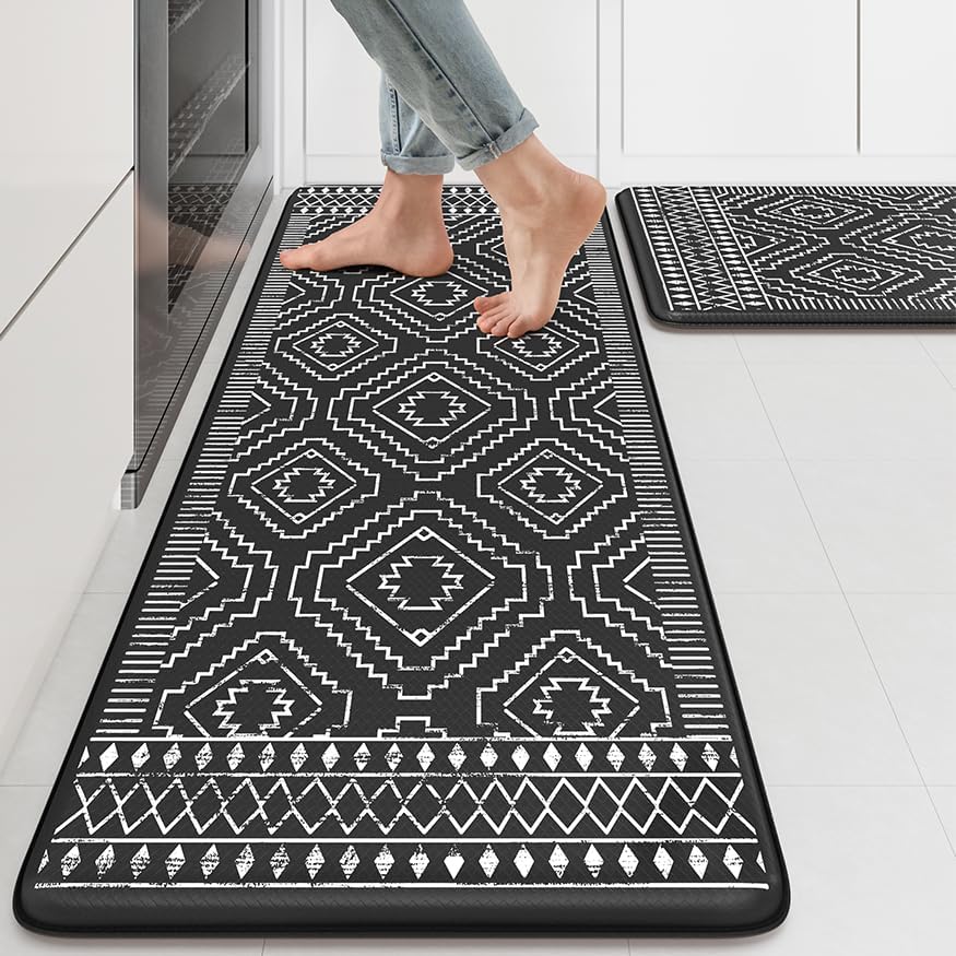 KIMODE Anti Fatigue Kitchen Mat for Floor Cushioned,Kitchen Rugs Sets of 2