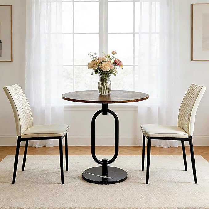 Lightdot Dining Chairs Set of 2, Velvet Comfortable Seats, Mid-Century Modern Living Room Chairs, Upholstered Kitchen Chairs with Wooden Legs and Padded Seat for Bedroom Office, Easy Assembly, Beige