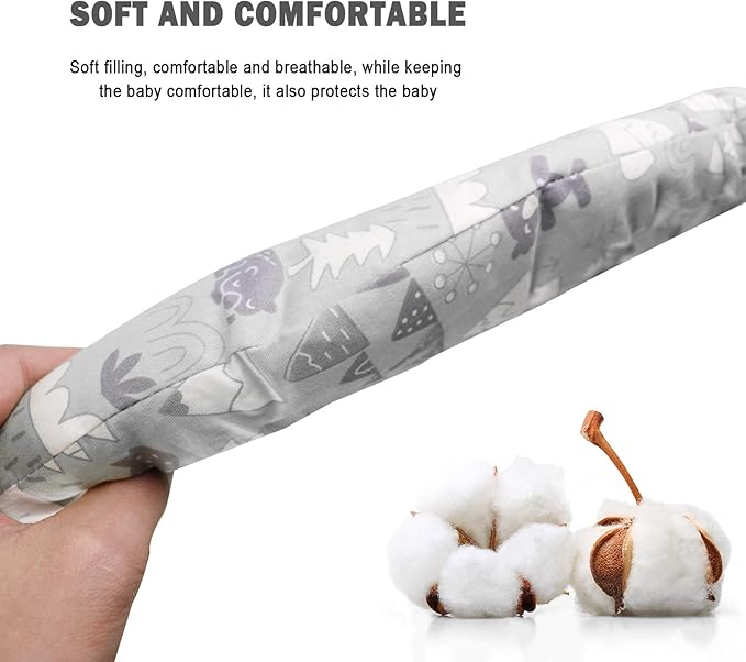 High Chair Pad, High Chair Cushion, seat Cushion, Breathable Pad, with Baby High Chair Seat Belt, 2 Pieces, Soft and Comfortable, Make The Baby More Comfortable (Grey Animal Pattern)