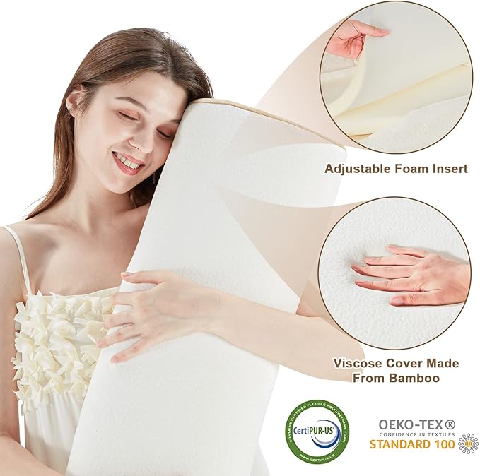 Lazyzizi 6pcs Orthopedic Bed Wedge Pillow Set, Memory Foam Wedge Pillow for Sleeping, Knee, Lumbar and Back Pain Relief Adjustable Bed Pillow - Acid Reflux, Anti Snoring & GERD Sleeping, Brown