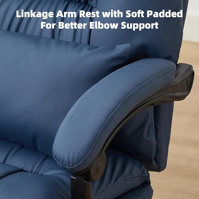 Massage Office Chair with Foot Rest,6 Points Vibration, Executive Office Chairs Tall Office Chair,Ergonomic Reclining Desk Chair