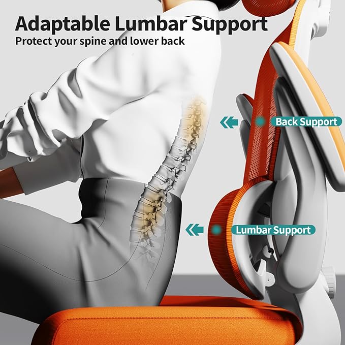 TRALT Office Chair Ergonomic Desk Chair, 330 LBS Home Mesh Office Desk Chairs with Wheels, Comfortable Gaming Chairs (Burnt Orange)