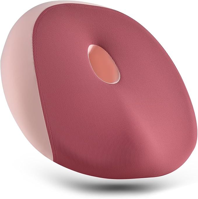 FLORICH Large Car Seat Cushion for Long Sitting, Ergonomic Memory Foam Driving Seat Cushion for Back & Sciatica Pain Relief, Non-Slip Washable Seat Cushion for Car, Driver, Office-Pink
