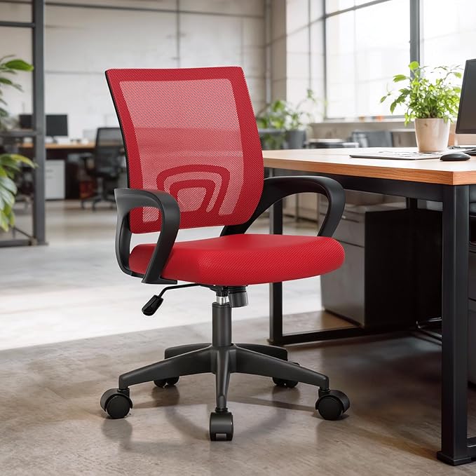 Athena Collection Office Chair - 330Lbs, Breathable Mesh Desk Chair Thickness Cushion with Lumbar Support & Armrest, Rolling Swivel Adjustable Tilt Lock for Home Office/Gaming, Bedroom Study