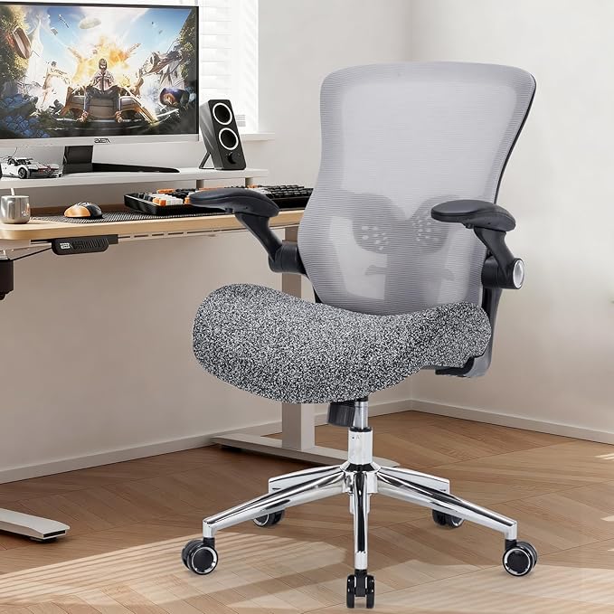 Heavy Duty Office Chair-400lbs, Ergonomic Desk Chair with Wide & Soft 3D Modeling Foam Cushion Home Office Desk Chair with Adjustable Seat Height, Executive Computer Task Chair for Heavy People