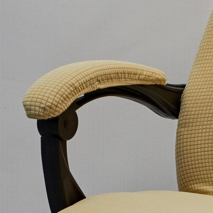 Melaluxe Stretch Office Chair Armrest Covers, Arm Rest Slipcovers (Beige)