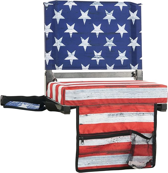 SPORT BEATS Stadium Seats with Back Support Bleacher Chairs with Back and Cushion Thick Padded Bleacher Seats Includes Shoulder Strap