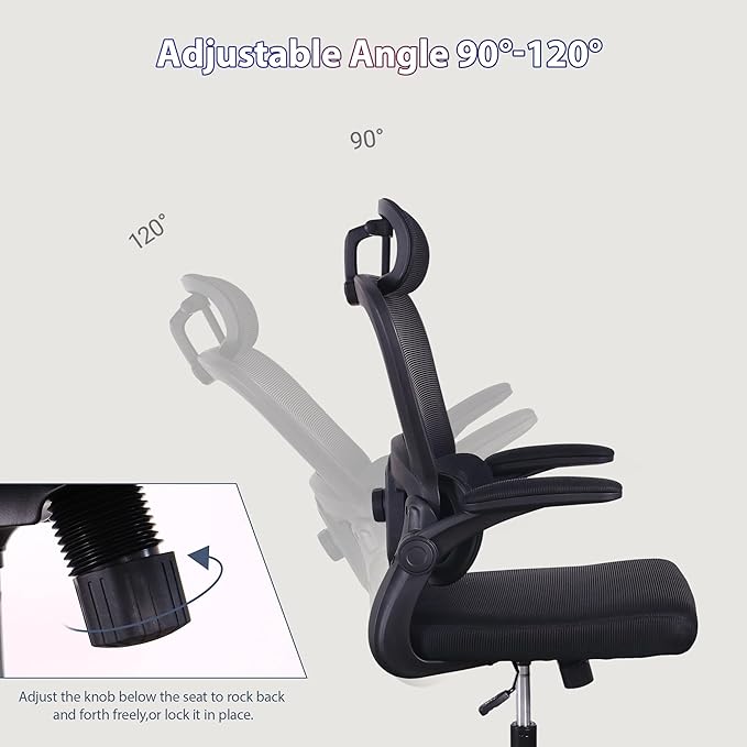 Office Chair Ergonomic Desk Chair,Office Desk Chair with High Back Mesh and Adjustable Lumbar Support Rolling Work Swivel Task Chairs with Wheel 3D Armrests and Headrest