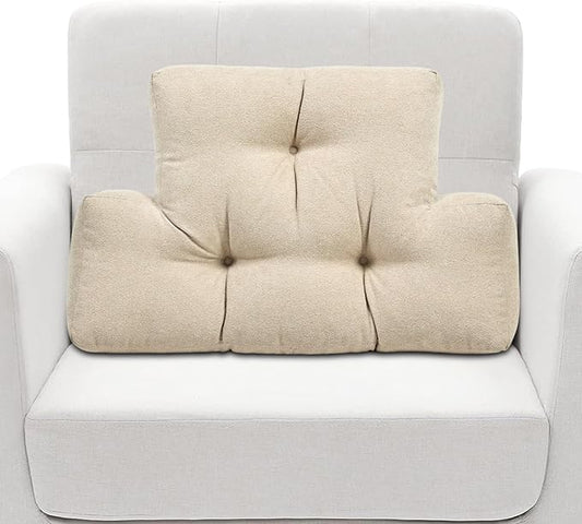 Back Pillow for Recliner Lumbar Support Pillow Soft and Fluffy Back Support Cushion Thick Lumbar Cushion for Chairs, Recliners,Sofa, Couch and Bed for Pain Relief Beige