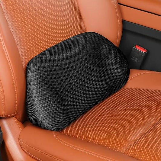 1P Car Lumbar Support with Ergonomic Structure, Suitable for Office Chairs, Gaming Chairs and Car Seats, Memory Foam Material with Breathable Mesh Fabric, Long-Lasting Lumbar Support