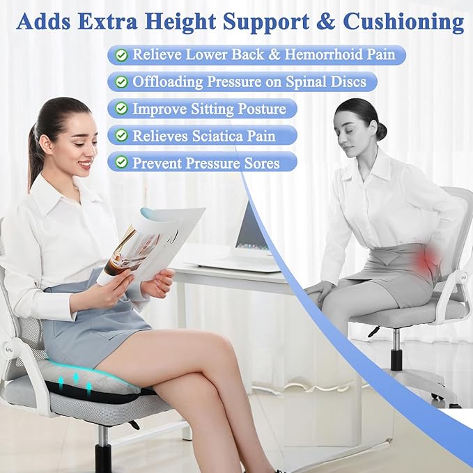 Donut Pillow Seat Cushion for Office Chair Cushion Butt Pillows for Sitting Tailbone Sciatica Pain Relief Chair Seat Coccyx Cushion Hemorrhoid Pillow Donut Chair Cushions for Postpartum Long Sitting