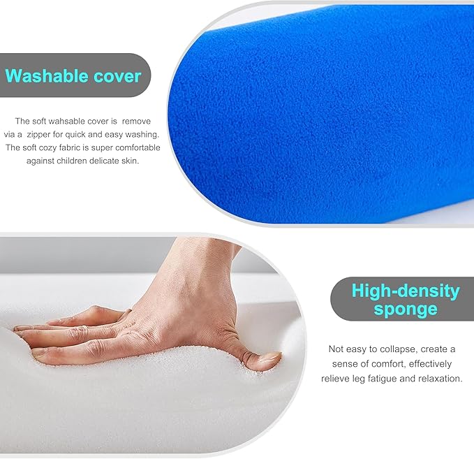 Car Seat Footrest for Children, Strap-On Car Seat Leg Support Pad, Footrest for Children Ideal for Long Road Trips, Car Seat Footrest for Children—（Blue）