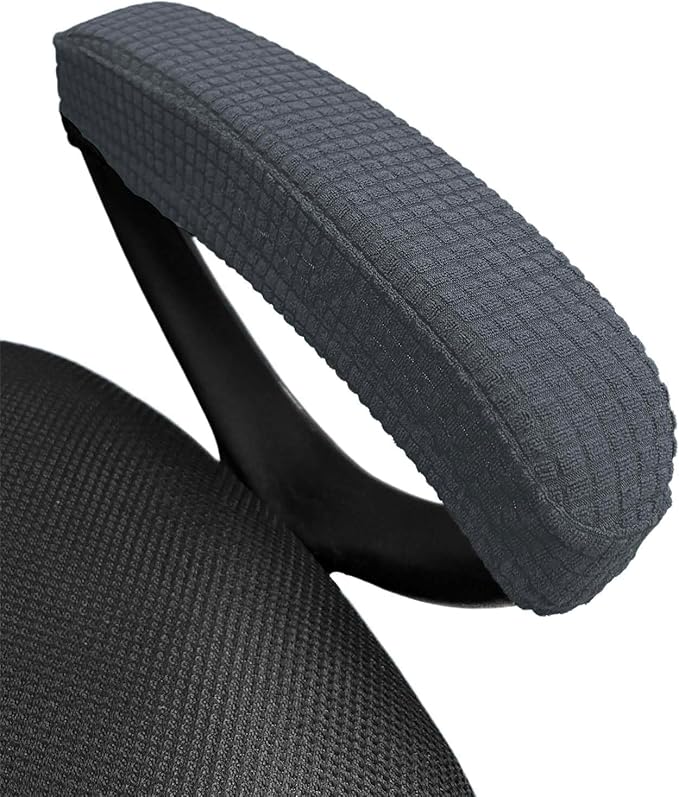 Melaluxe Stretch Office Chair Armrest Covers, Arm Rest Slipcovers (Dark Gray)