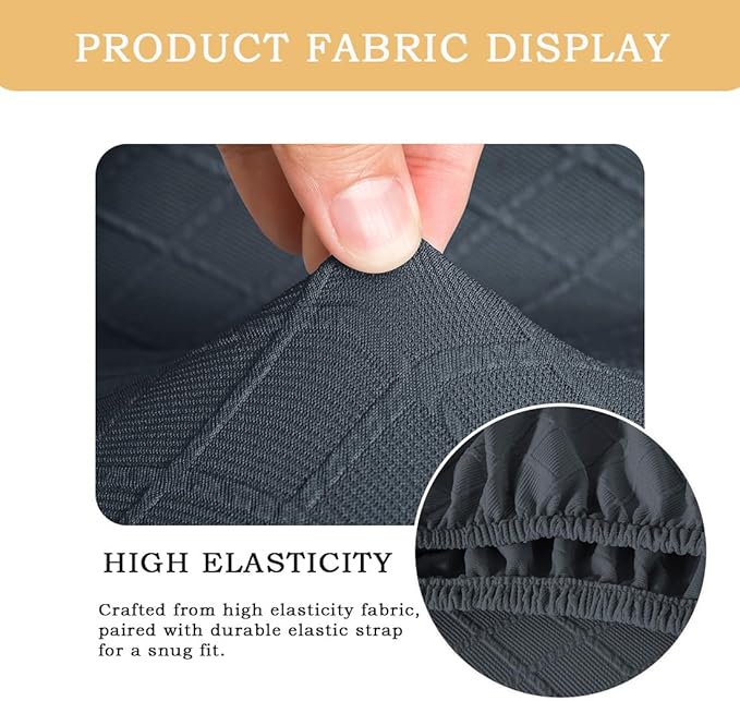 Ergonomic Office Chair Covers Set with Headrest Cover Stretch Desk Computer Chair and Headrest Slipcovers Washable Protector Slipcovers for Swivel Computer Chair 2 Pieces Dark Gray