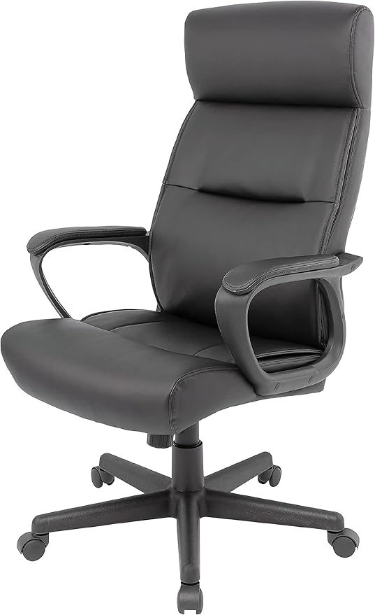 STAPLES Rutherford Ergonomic Manager & Executive Office Chair, High Back Swivel, Adjustable Height, Luxura Faux Leather, Black