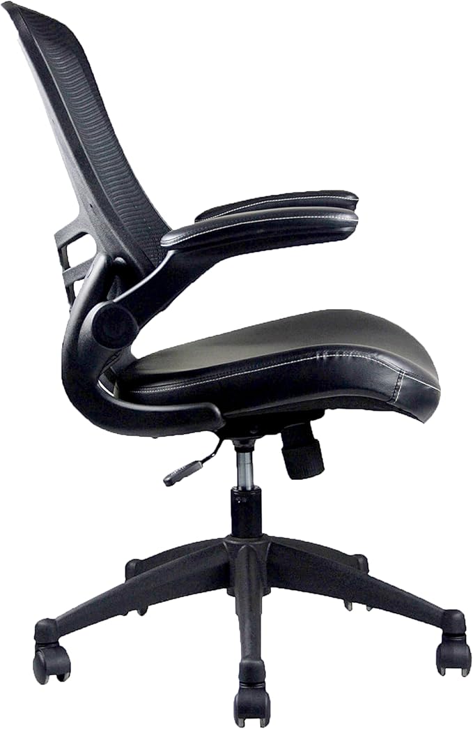 Stylish Mid-Back Mesh Office Chair With Adjustable Arms. Color: Black