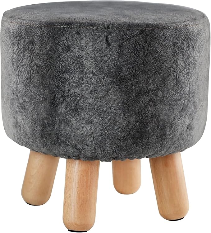 H&B Luxuries Fabric Round Padded Ottoman Foot Rest Stool