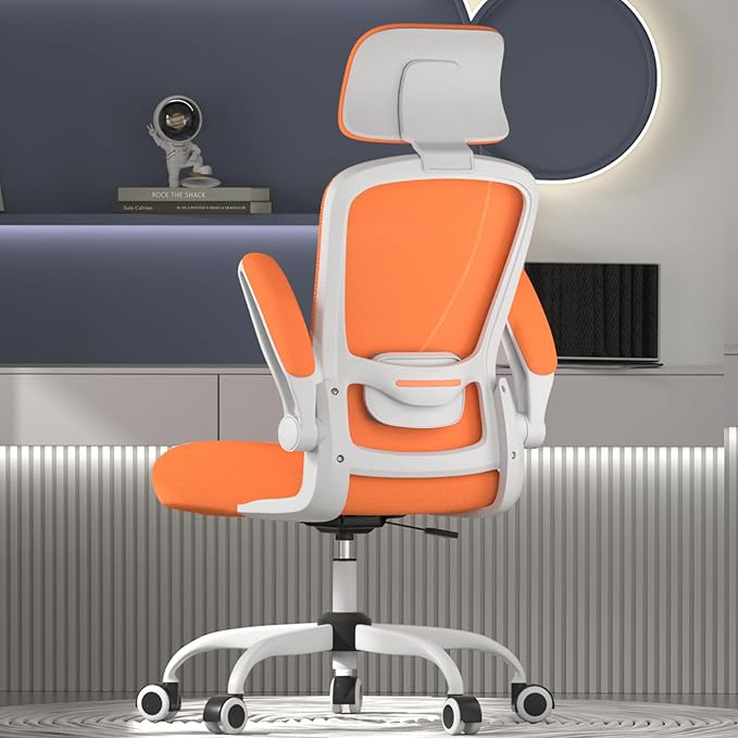 Mimoglad Office Chair, High Back Ergonomic Desk Chair with Adjustable Lumbar Support and Headrest, with flip-up Armrests for Guitar Playing, 5 Years Warranty (Modern, Sunset Glow)