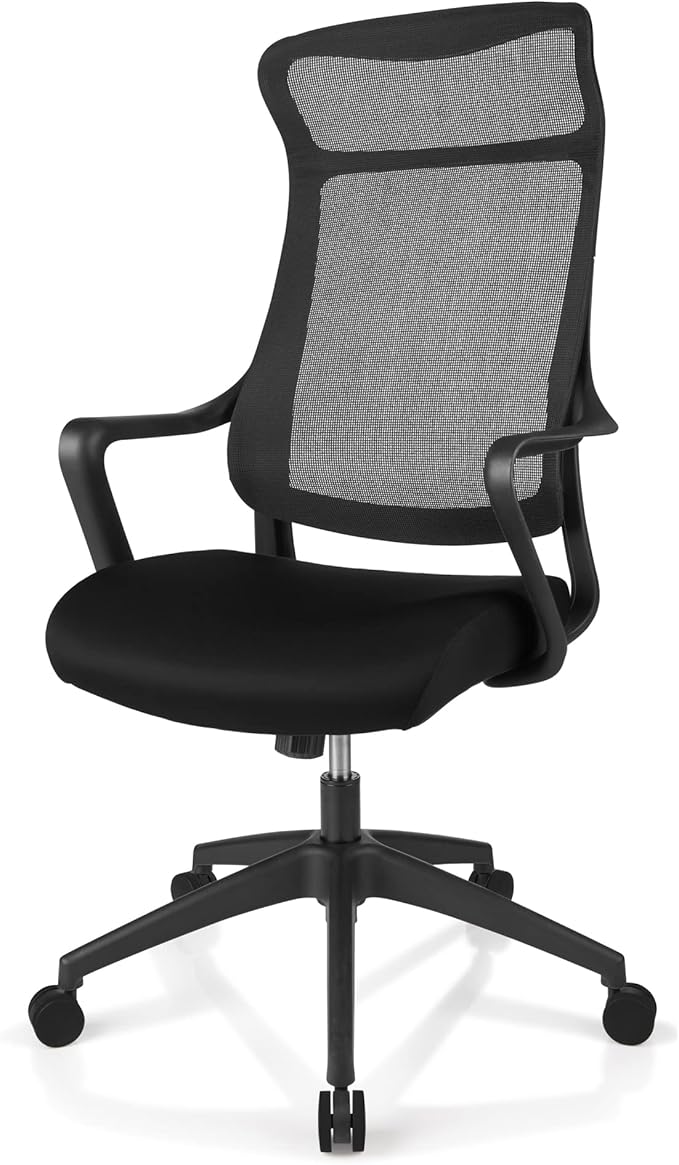 Realspace® Lenzer Mesh High-Back Task Office Chair, Black, BIFMA Compliant