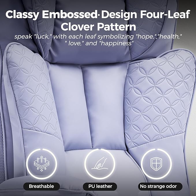 GTPLAYER Big and Tall Office Chair, Wide Ergonomic Gaming Chair with Deluxe Embossing Designed Leather with Foot Rest,150°Reclining Adjustable Soft Armrests Pocket Spring Back Support and Pillow
