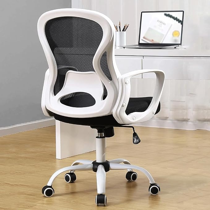Breathable Mesh Office Chair - Swivel Desk Chair with Adjustable Armrests, All-Day Comfort