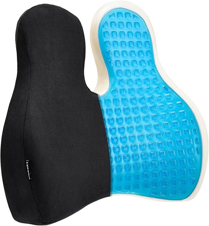 Lumbar Support Pillow for Office Chair - Memory Foam Back Cushion for Chair, Car, Couch - Lumbar Pillow Promotes Better Posture, Back Pain Relief with Adjustable Strap & Non-Slip