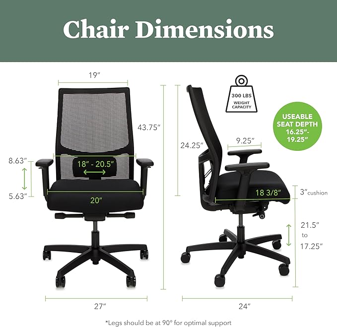 HON Ignition 2.0 Mid Back Task Chair, Spectrum Mesh, Advanced Synchro-Tilt Control, Office Chair with Lumbar Support, Height and Width Adjustable Arms, Titanium Frame, Quicksand