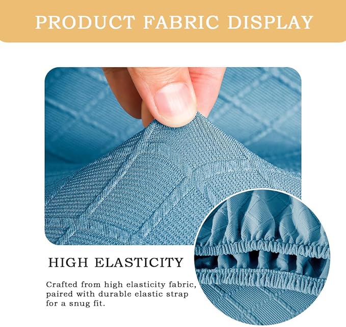 Ergonomic Office Chair Covers Set with Headrest Cover Stretch Desk Computer Chair and Headrest Slipcovers Washable Protector Slipcovers for Swivel Computer Chair 4 Pieces Azure